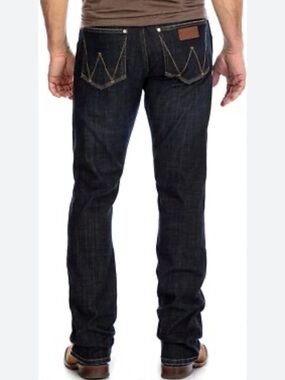 Slim Straight Dark Indigo Wrangler Jeans